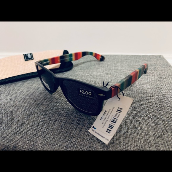 Unisex Prescription Bamboo Sunglasses +2.00 - Picture 1 of 2